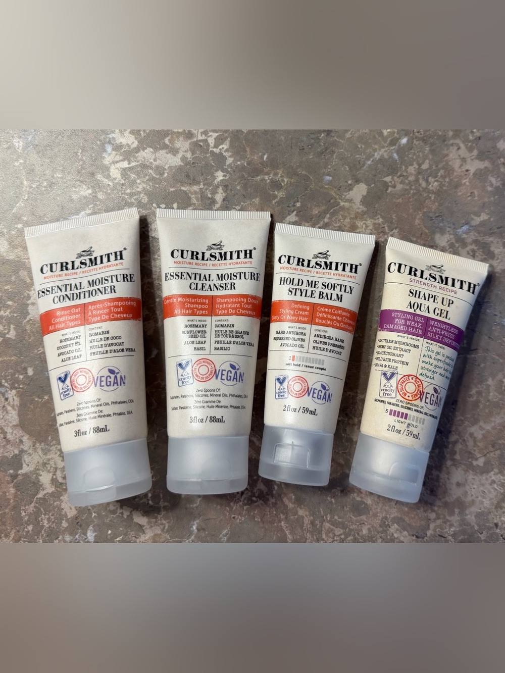 Curlsmith Essential Moisture Cleanser & Conditioner, Hold Me Softly Styling Balm